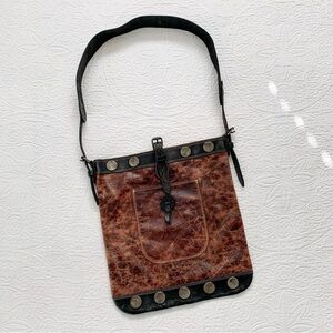 RARE🔥 Handmade Maya Moon Designs Leather Tote Bag with Hand Tooled Straps